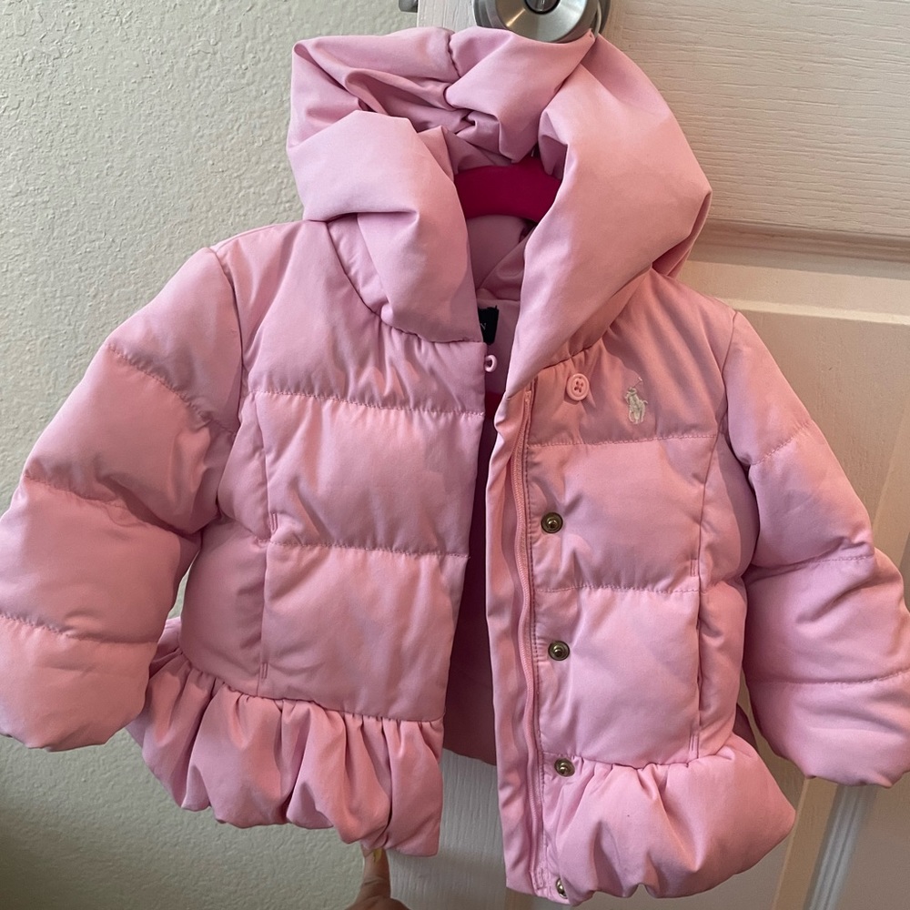 Ralph Lauren Pink Infant Puffer Jacket for Baby Girl